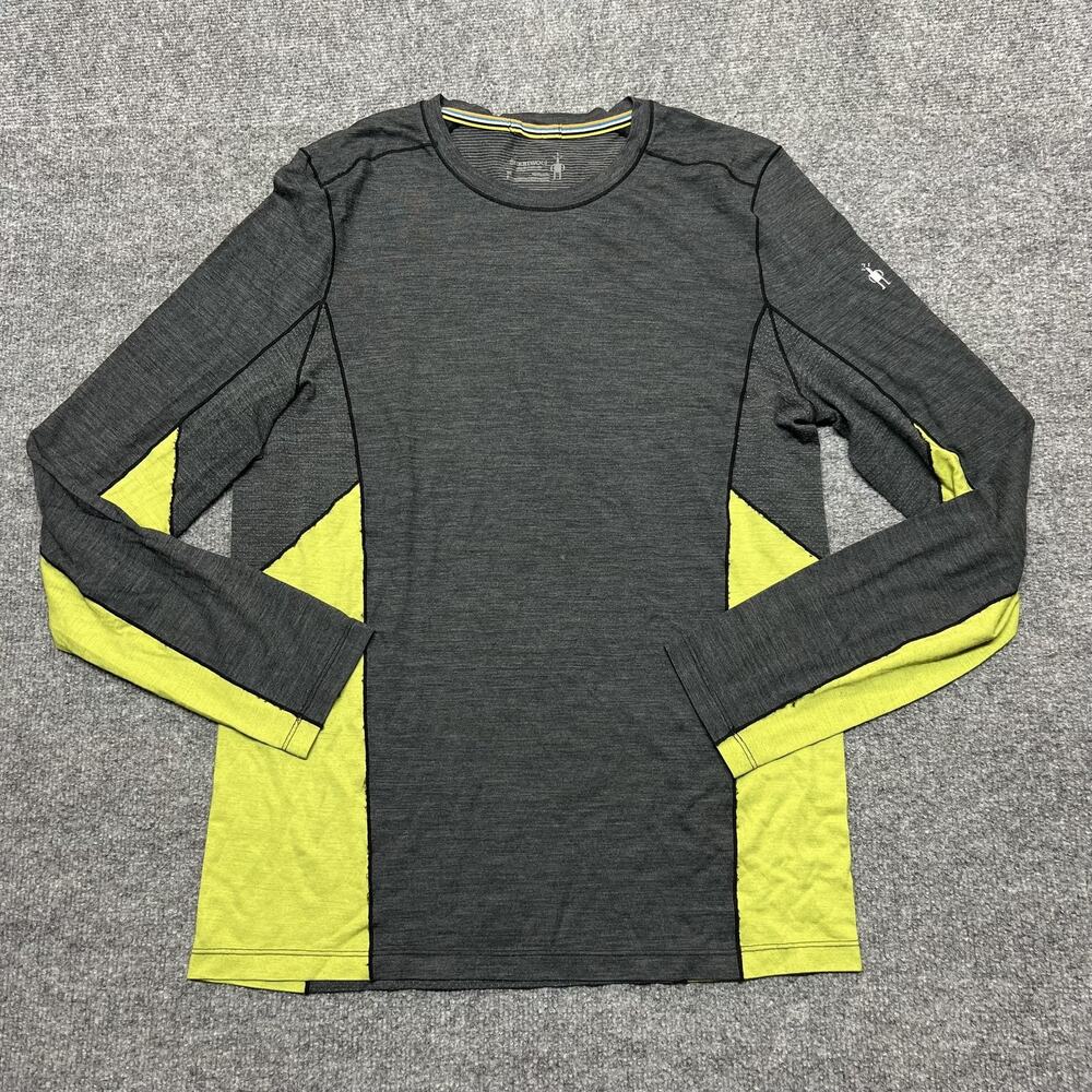 Smartwool Shirt Mens Medium Gray Merino Sport 150 Long Sleeve Running Base Layer